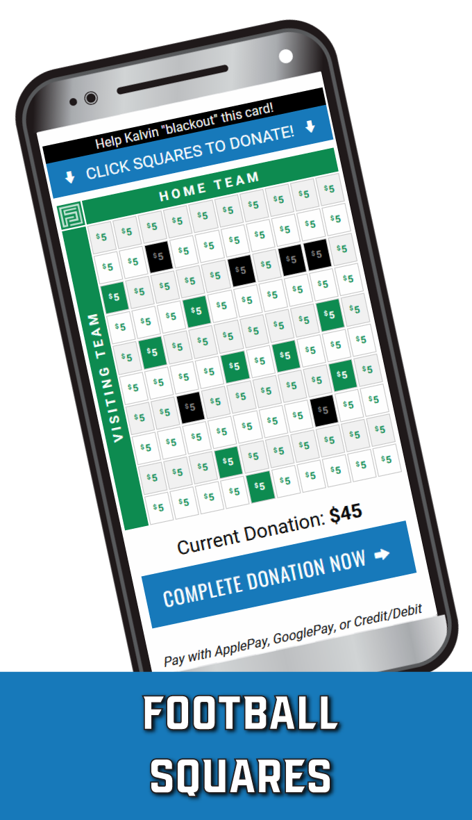 fundraising super bowl football squares blackout board
