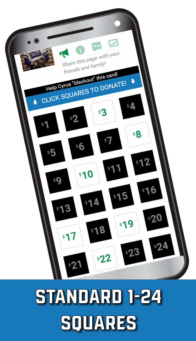fundraising square standard blackout board